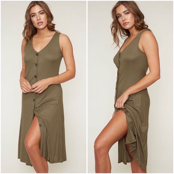 Button Down Midi Dress - Picture 2 of 6